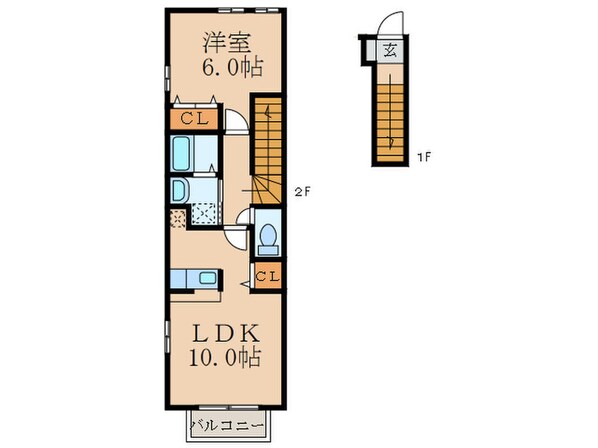 プリムロ－ズ徳力新町Ａの物件間取画像